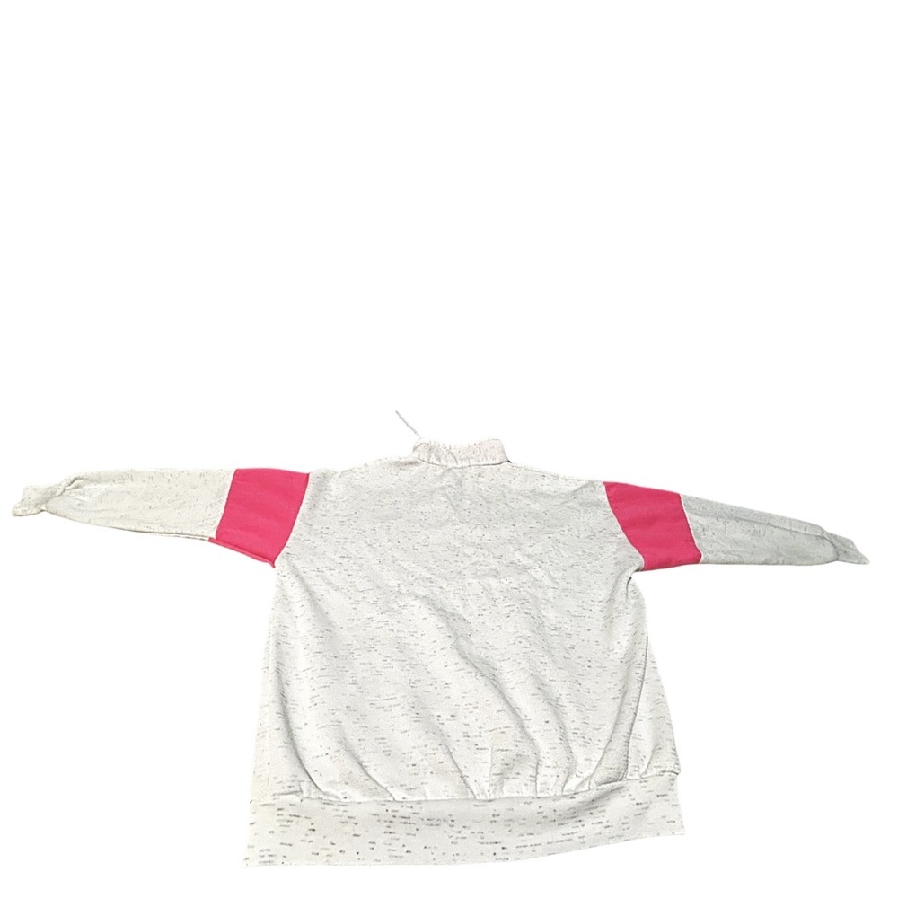 Vintage Magic USA Cat LOVE Quarter Zip Sweatshirt Pink Colorblock Women’s L - Picture 6 of 16